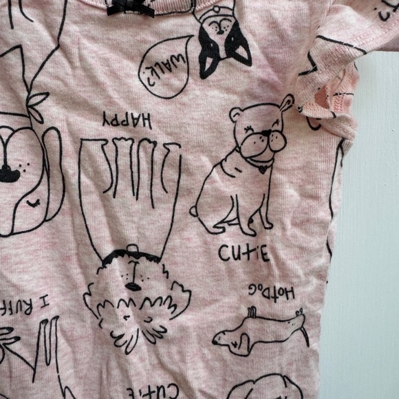Carter's 12M Girls Light Pink Dog Pattern Bodysuit Onesie - Picture 2 of 7